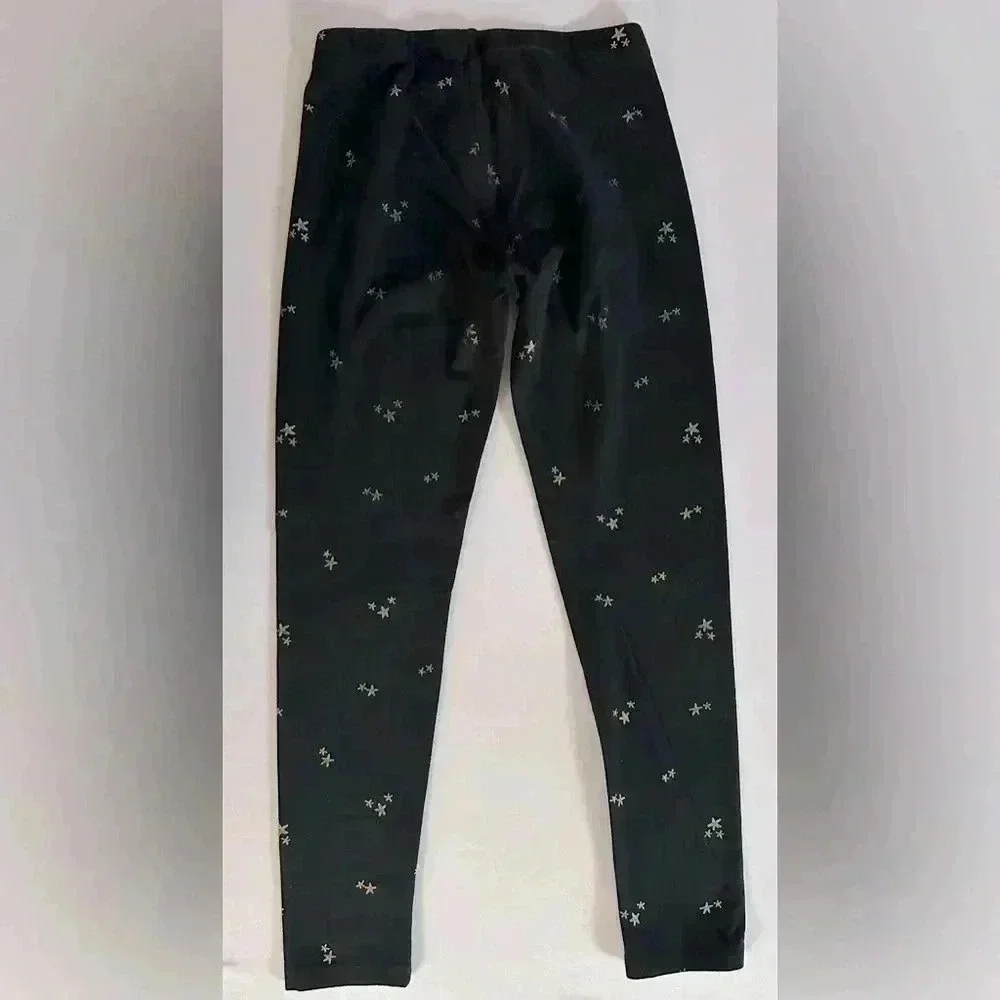 Cat & Jack Girl's Foil Star Black Leggings (613)